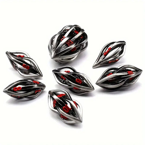 Istar - 7 Piece Hollow Metal Polyhedral Dice Set