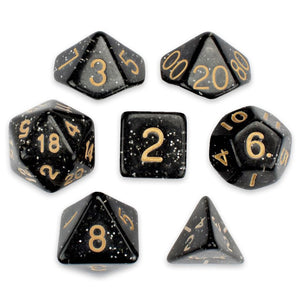 Starburst - 7 Piece Polyhedral Dice Set + Dice Bag