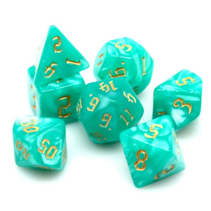 Mermaids Call - 7 Piece Polyhedral Dice Set + Dice Bag