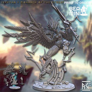 Zephyra Monarch of the Storm | BeaMini Print to Order Miniatures