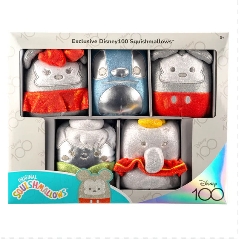 Squishmallows 5" Disney 100 5pc Box Set - Mickey, Stitch, Minnie, Tinker Bell, Dumbo