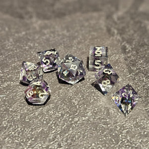 Void Star - Handcrafted Sharp Edge Dice Set & Dice Case