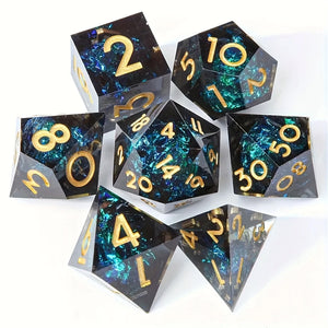Midnight Magic - Liquid Core Sharp Edge Dice Set