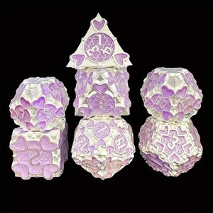 Love & Adventure - 7 Piece Metal Polyhedral Dice Set
