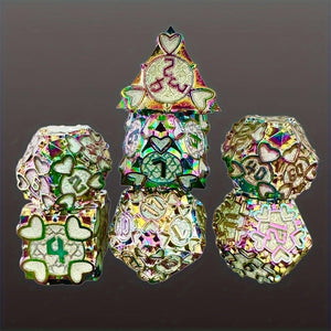 Feywilde Romance - 7 Piece Metal Polyhedral Dice Set
