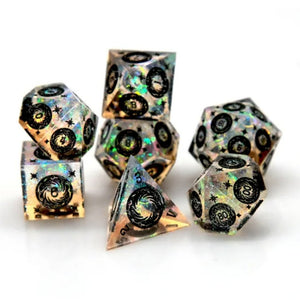 Gold Helios - Handcrafted Dice Set - Bea DnD Games