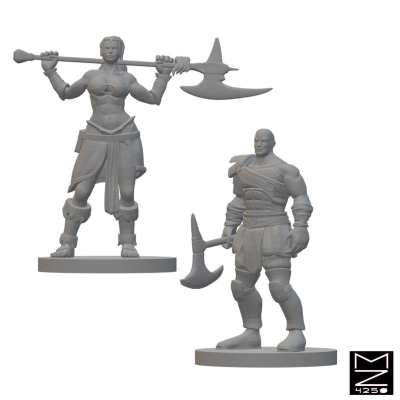 Goliath Barbarians | BeaMini Unpainted RPG Miniatures - Bea DnD Games