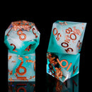 Elemental Gold - Handcrafted Sharp Edge Dice Set & Dice Case