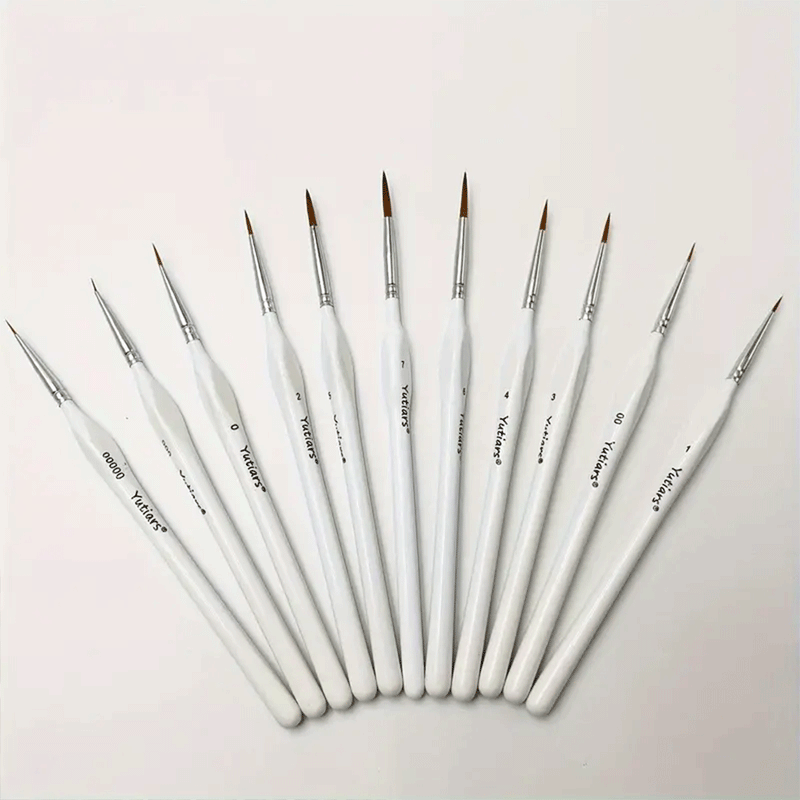 Bea Mini Tools: 11pcs Precision Detail Paint Brush Set (White)