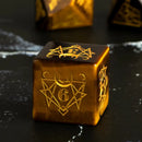 Shieldmage - Tigers Eye Gemstone Dice Set & Dice Case