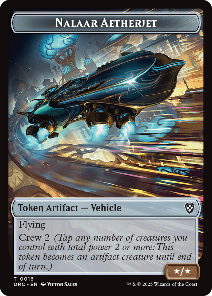 Golem (0013) // Nalaar Aetherjet Double-Sided Token [Aetherdrift Commander Tokens]