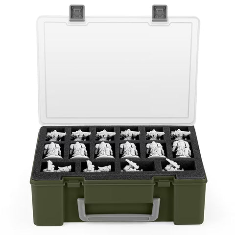 32 Slot Protective Miniatures Case - Green