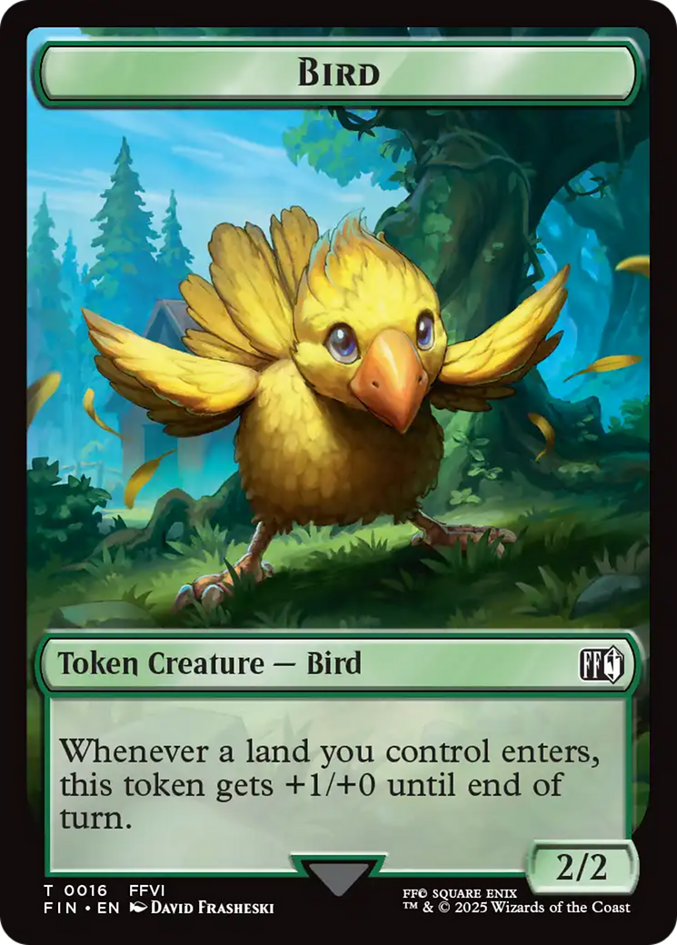 Bird (0016) // Wizard (0014) Double-Sided Token [FINAL FANTASY Tokens]