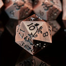 Ancestral Memories - 7 Piece Metal Polyhedral Dice Set & Dice Case