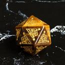Shieldmage - Tigers Eye Gemstone Dice Set & Dice Case