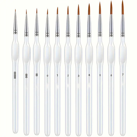 Bea Mini Tools: 11pcs Precision Detail Paint Brush Set (White)
