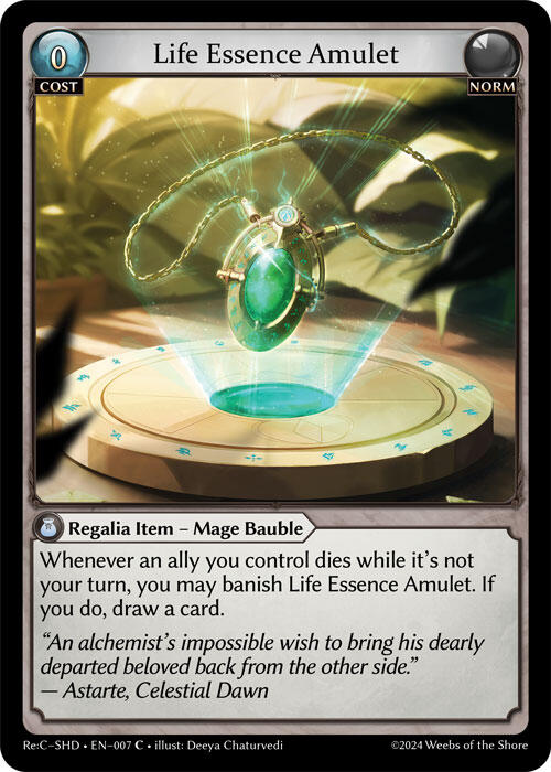 Life Essence Amulet (007) [Tristan Re:Collection, Shadowdancer Lite]
