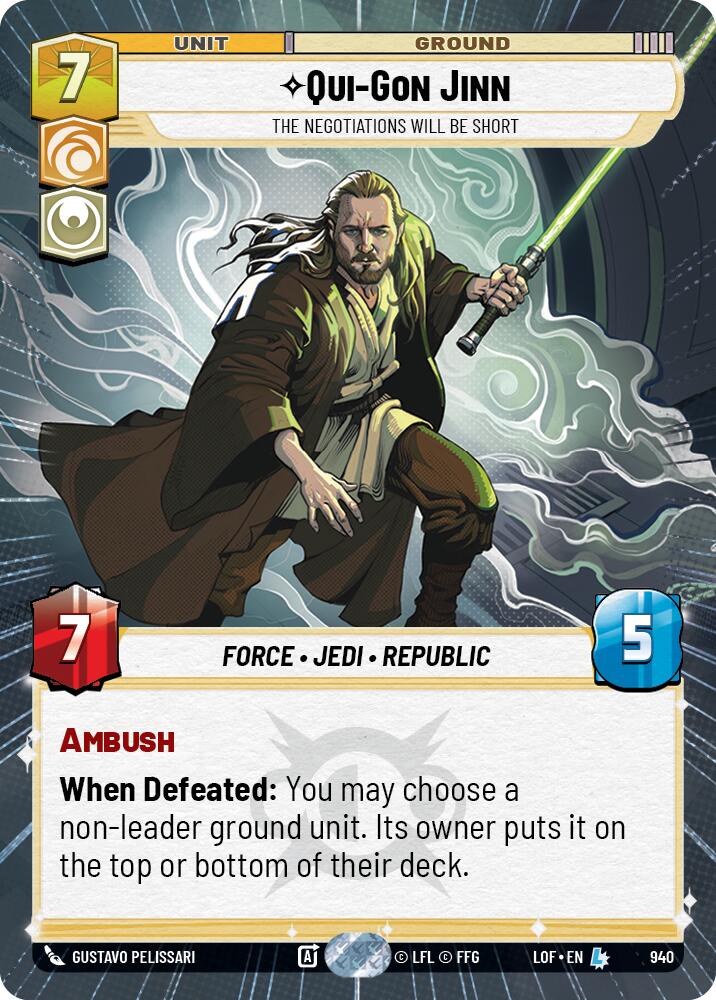 Qui-Gon Jinn - The Negotiations Will Be Short (940) (Hyperspace Foil) (940) [Legends of the Force]