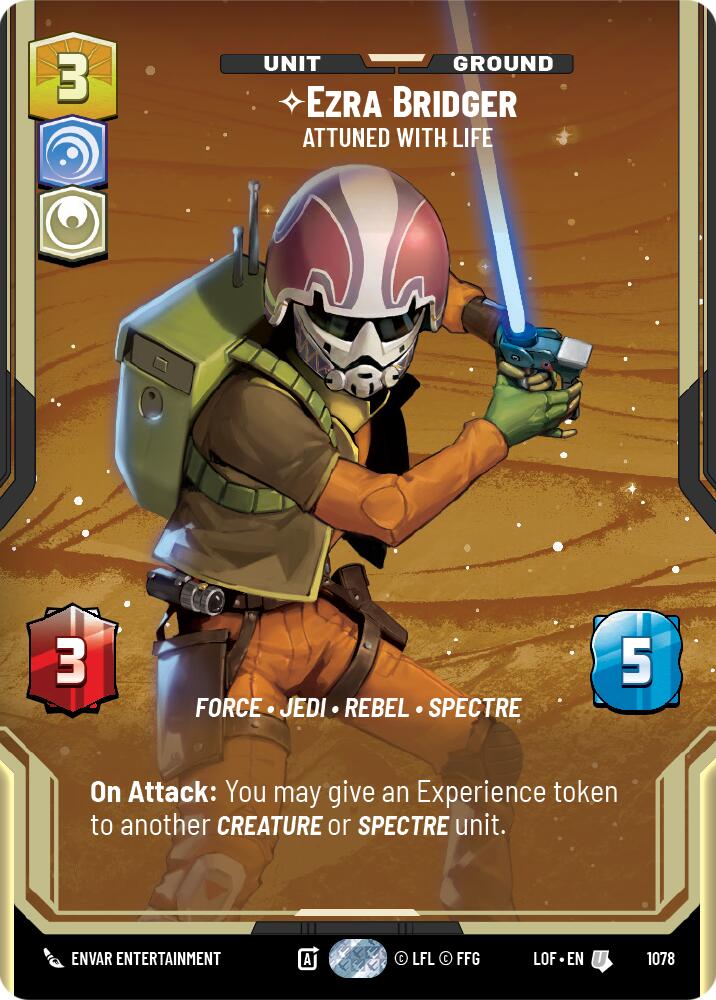 Ezra Bridger - Attuned With Life (1078) (Prestige Foil) (1078) [Legends of the Force]