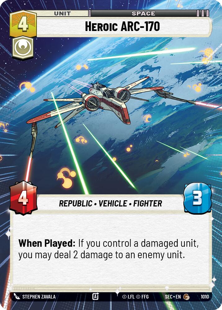 Heroic ARC-170 - 170 (1010) (Hyperspace Foil) (1010) (1010) [Secrets of Power]