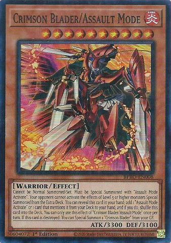 Crimson Blader/Assault Mode [BPRO-EN008] Super Rare