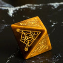 Shieldmage - Tigers Eye Gemstone Dice Set & Dice Case