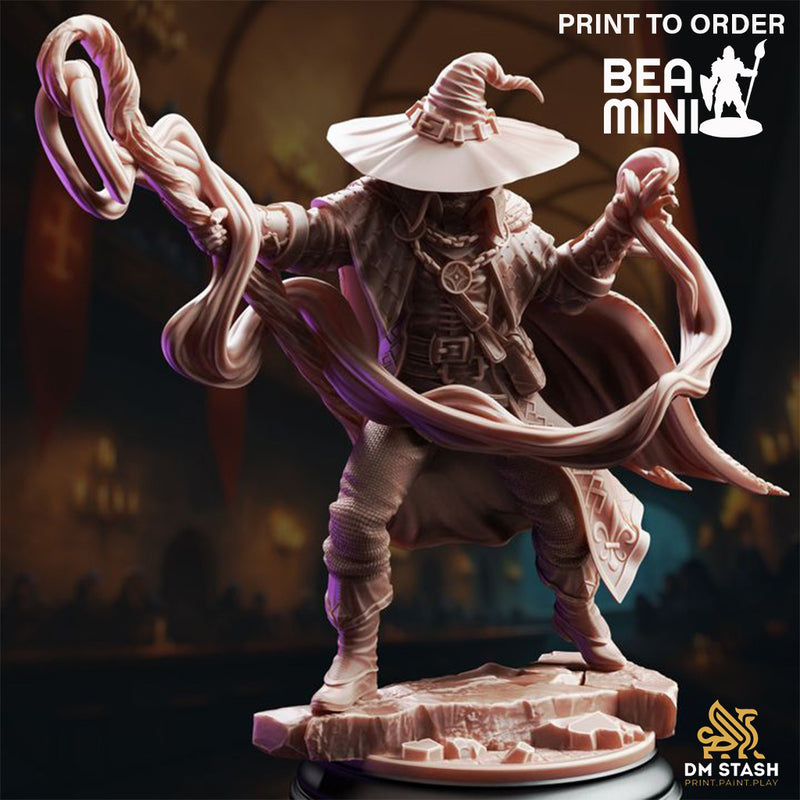 Master Mage - Big Hat Harrison | BeaMini Print to Order Miniatures