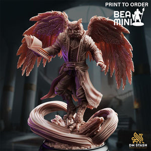 Hoover Brightfeather, Owlkin Wizard | BeaMini Print to Order Miniatures
