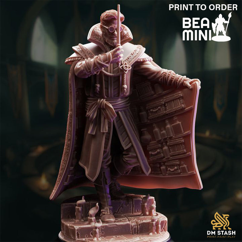 Professor Luther Fleck, Human Wizard | BeaMini Print to Order Miniatures
