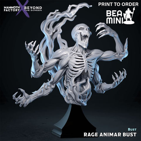 Rage Animar Bust | BeaMini Print to Order Miniatures