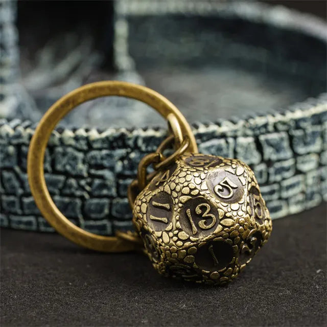 Ancient Wyrm - Metal D20 Keychain