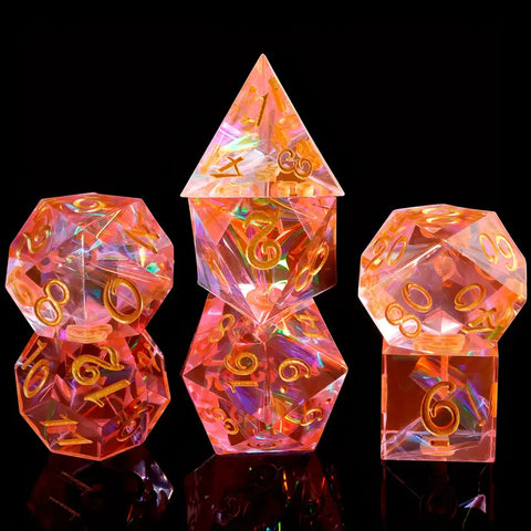 Argonia  - Handcrafted Sharp Edge Dice Set & Dice Case