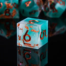 Elemental Gold - Handcrafted Sharp Edge Dice Set & Dice Case