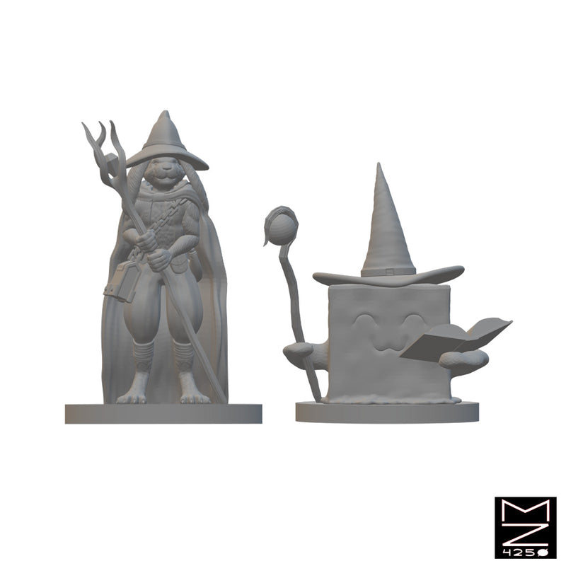 Ajax the Harengon and Cubie | BeaMini Unpainted RPG Miniatures