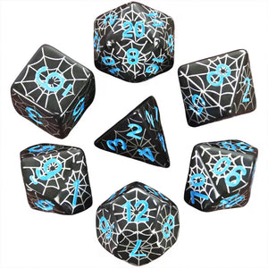 Arachne's Web - 7 Piece Polyhedral Dice Set + Dice Bag