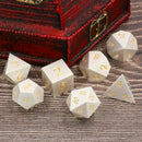 Arcadia - 7 Piece Metal Polyhedral Dice Set & Dice Case