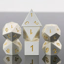 Arcadia - 7 Piece Metal Polyhedral Dice Set & Dice Case
