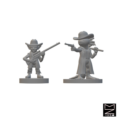 Ax & GG - The Gunslinger Duo | BeaMini Unpainted RPG Miniatures