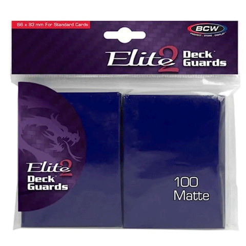 BCW Deck Guard Elite 2 Matte Sleeves (100 Pack) - Blue