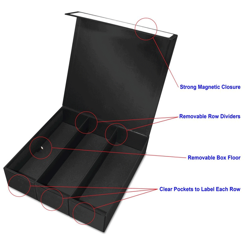 BCW Card Game Box – 3 Row – Black & White