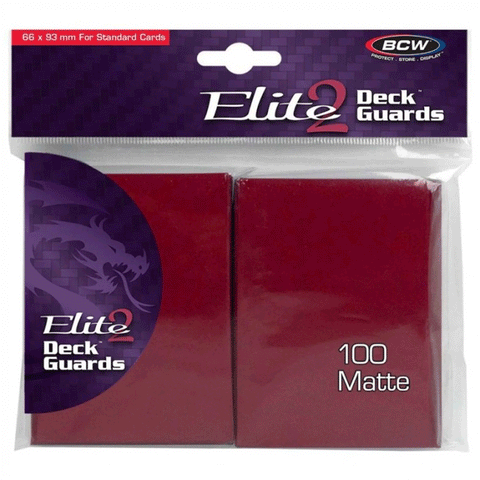 BCW Deck Guard Elite 2 Matte Sleeves (100 Pack) - Red