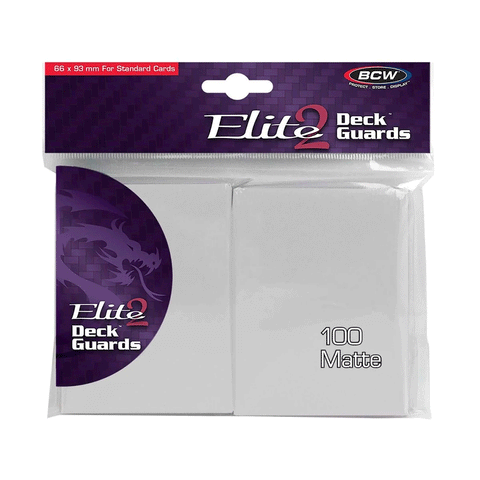 BCW Deck Guard Elite 2 Matte Sleeves (100 Pack) - White