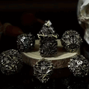 Bat Country - 7 Piece Hollow Metal Polyhedral Dice Set & Dice Case