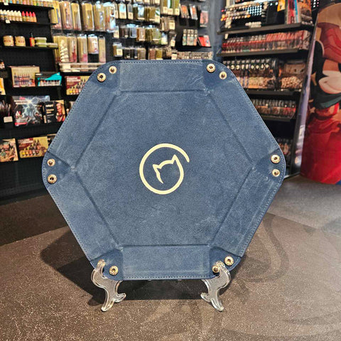 Bea Games Hexagon Dice Tray  - Dark Blue with White