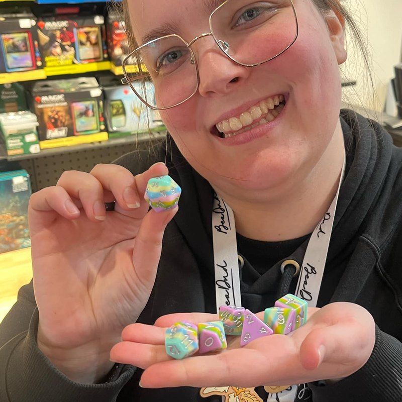 Pastel Rainbow Dice Set + Dice Bag - Support RAINBOW YOUTH with your purchase