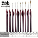 Bea Mini Tools: 11pcs Precision Detail Paint Brush Set (Red)