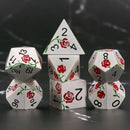 Beauty's Rose - 7 Piece Metal Polyhedral Dice Set & Dice Case
