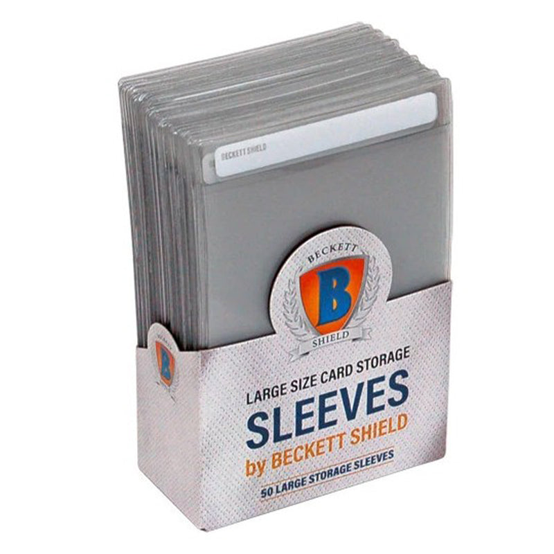 Beckett Shield: Storage Sleeves – Large Size (50 Sleeves)