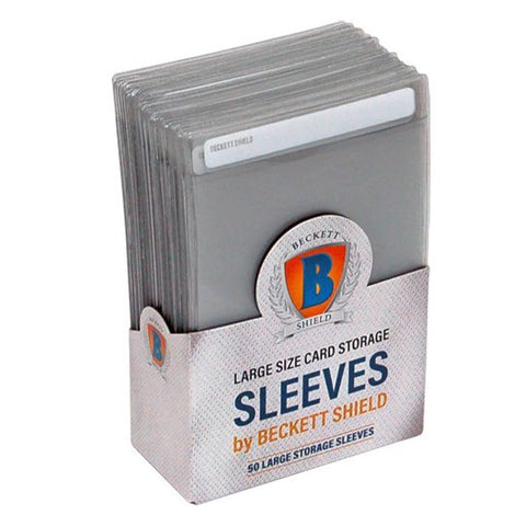 Beckett Shield: Storage Sleeves – Large Size (50 Sleeves)