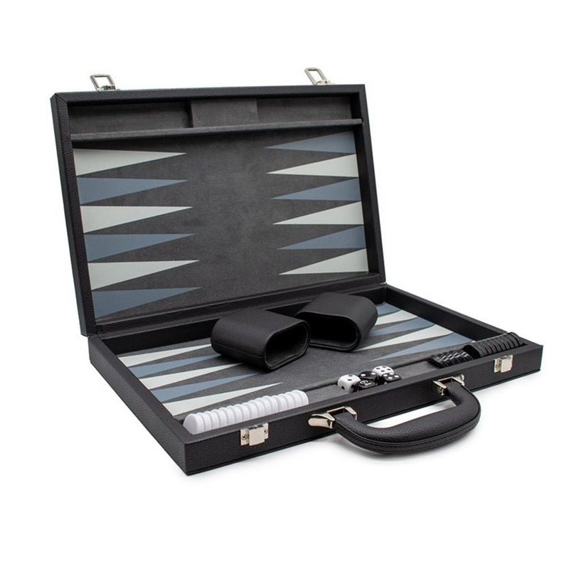 LPG Classics Leather Backgammon Set - Black